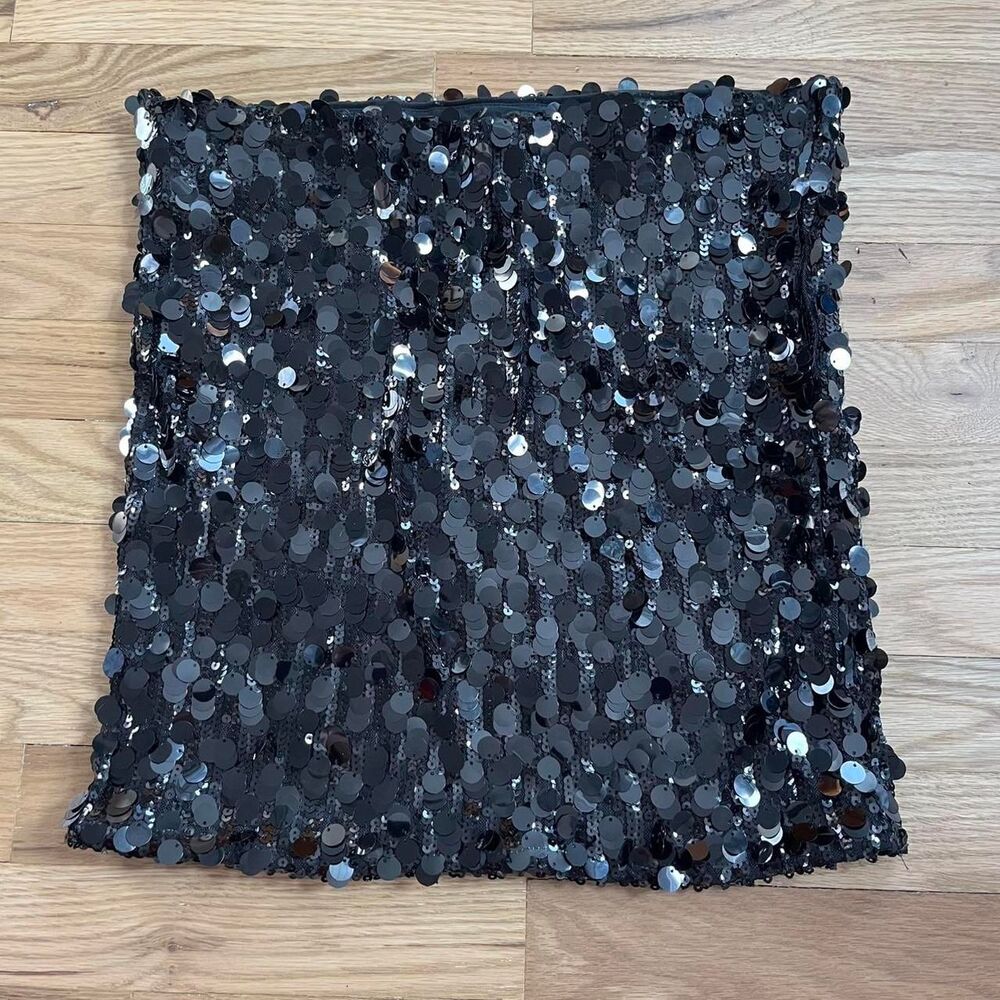 DKNY black sequin above the knee skirt NEW with tags size medium New Years